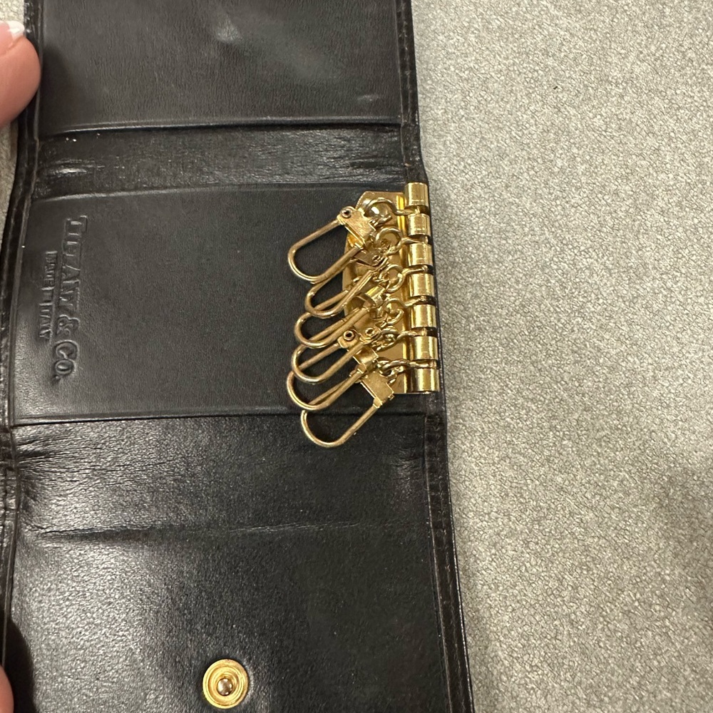 TIFFANY & Co, Black Leather, Small Key Holder Wallet